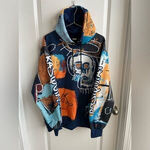 Jean-Michel Basquiat All Over Graffiti Print Hoodie